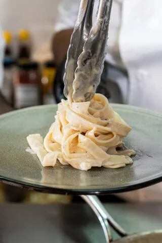 Fresh pasta plating