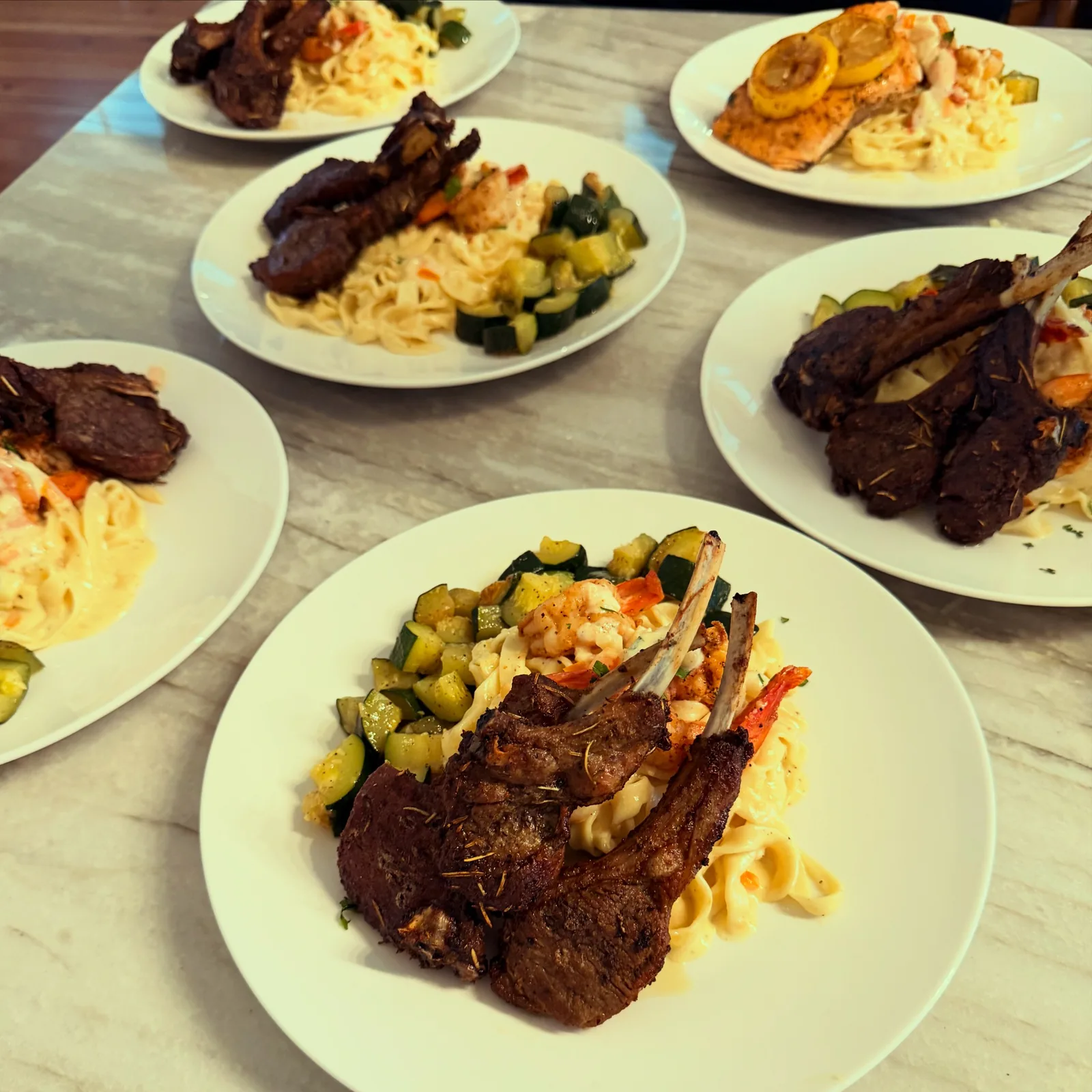 Private chef plated dinner