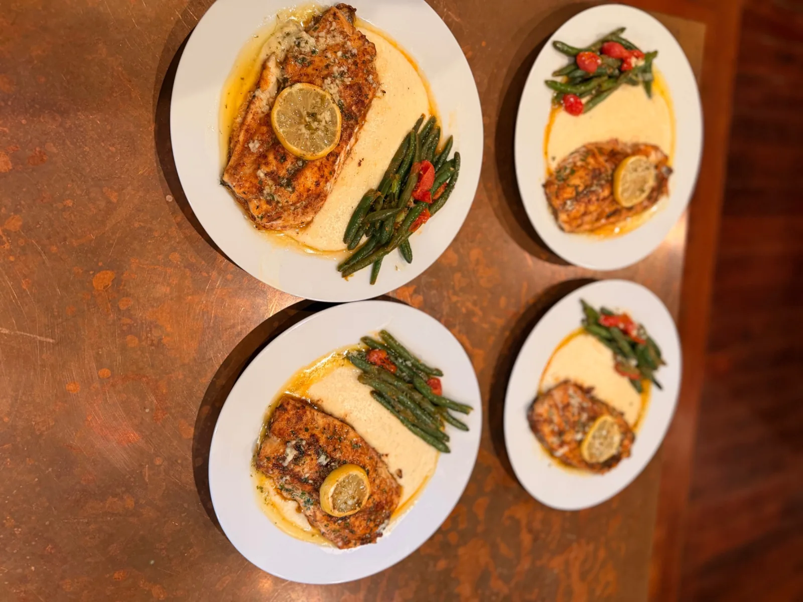 Salmon dinner plates