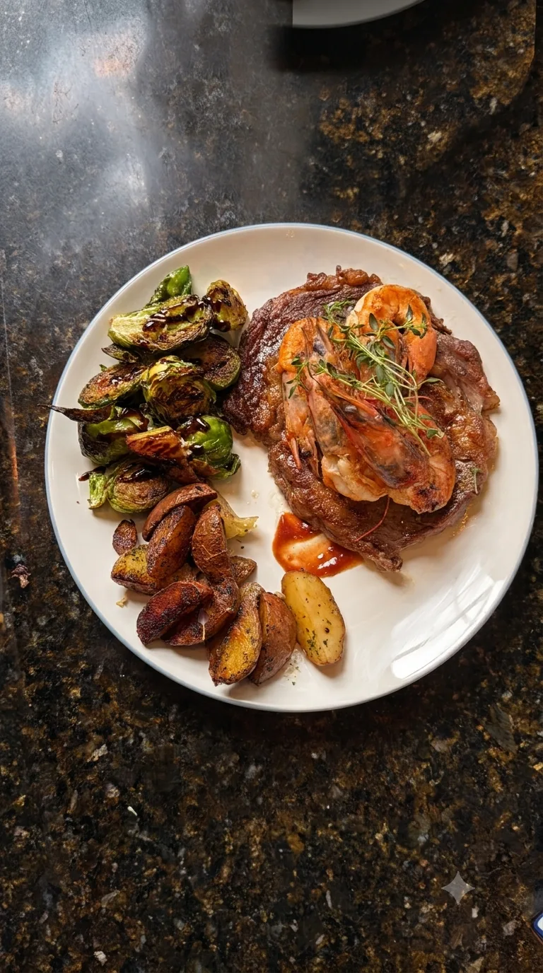 Steak and shrimp dinner